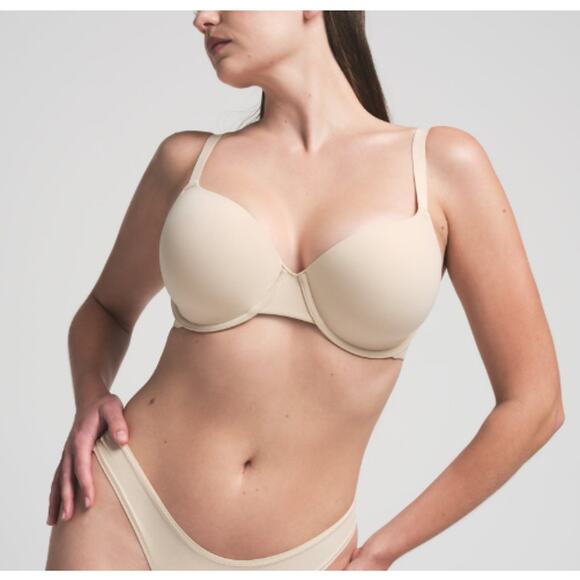 NEW SKIMS Tan Fits Everybody Demi Coverage T-Shirt Bra Size 34C - Picture 1 of 5